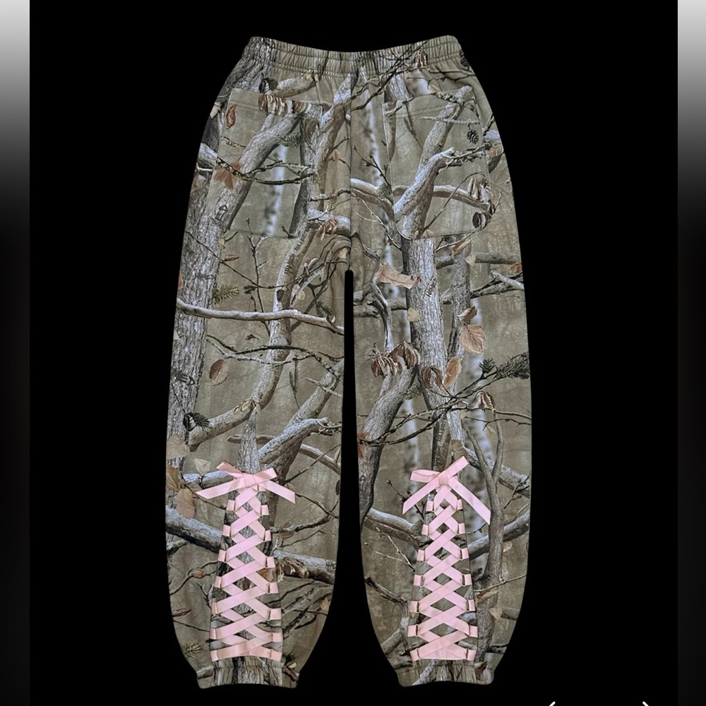 Pink Camouflage Loose Pants